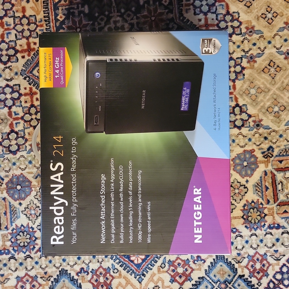 Netgear ReadyNAS 214 w/ four 3gb HDDs installed, Network Attached Storage